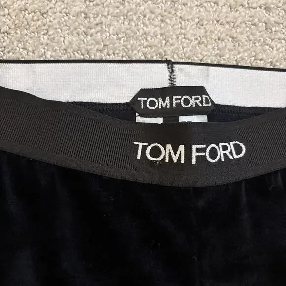 Tom Ford Stretch Velvet Signature Midnight Blue Leggings Women's Size Small - Picture 8 of 13